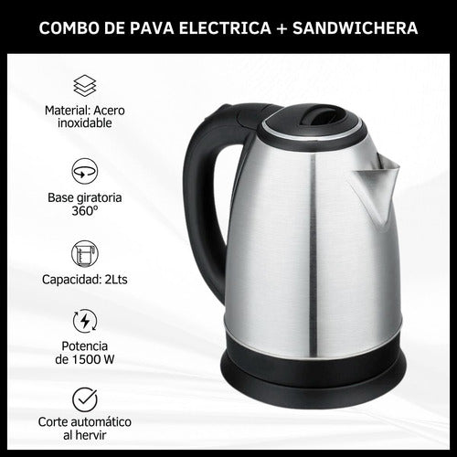 Cover Electric Kettle + Electric Sandwich Maker Combo 1