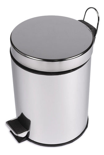 Harte Circular Pedal Garbage Can 5L Silver 0