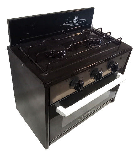 Gas Natural 2-Hob Cooktop with Oven 1