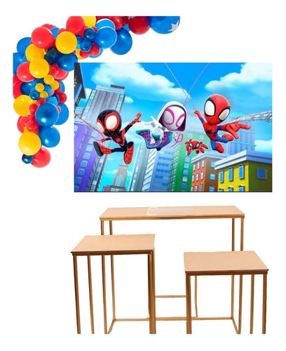 Spider-Man and His Amazing Friends Fabric Backdrop Deco. Candy 0