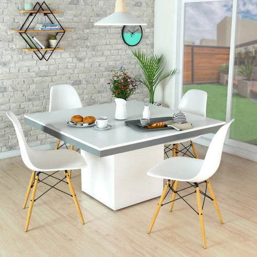 Modern Minimalist Dining Table for Home Kitchen with Chairs 1