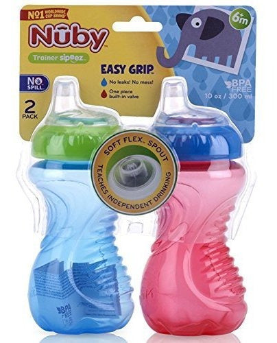 Nuby 2 Piece No Spill Easy Grip Trainer Cup 1