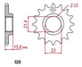 RA Piñon De Yamaha Xtz250 Tenere 12 Dientes Para Cadena 520 1