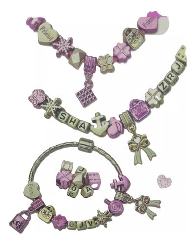 Girl's Creator Kit Pulseras Infantil Calidad Mostacillas Brillos Letras Y + 3