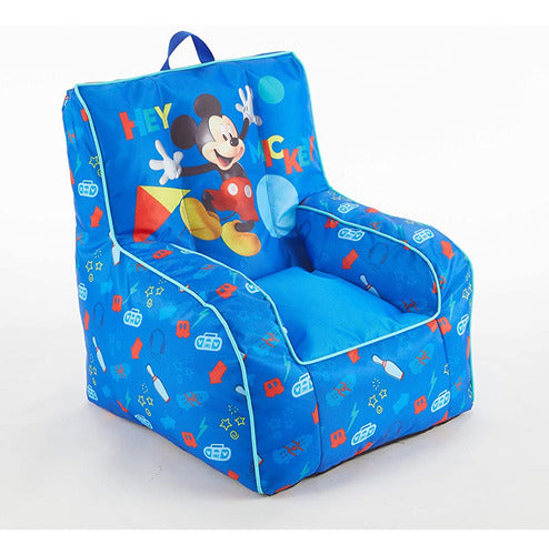 Idea Nuova Disney Mickey Mouse Kids Nylon Bean Bag Chair Con 0