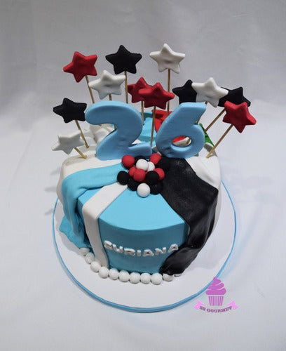 SS GOURMET Torta Banderas Con Estrellas - 40 Personas - Personalizada 1