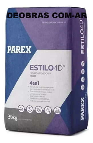 Parex Estilo 4d X 30 Kg Revoque Monocapa Hidrófugo P/decorar 0