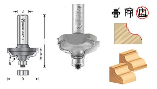 Amana Tool 54112 Filete Ogee Fileteado En Carburo 532 R X 13 1