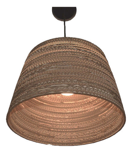 Conical Pendant Lamp 40cm Recycled Corrugated Cardboard by Decart 4