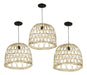 Liguen Iluminación Set X3 Wicker Lamp Shade 40x30 Black Cable 0