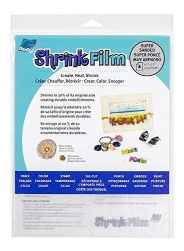 Grafix Clear Plastic Shrink Sanded Film, 50 Sheets, 8-1/2" x 11" 0