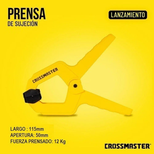 Prensa  Sujeción Plástica 115mm 12 Kg Crossmaster 9937206 2