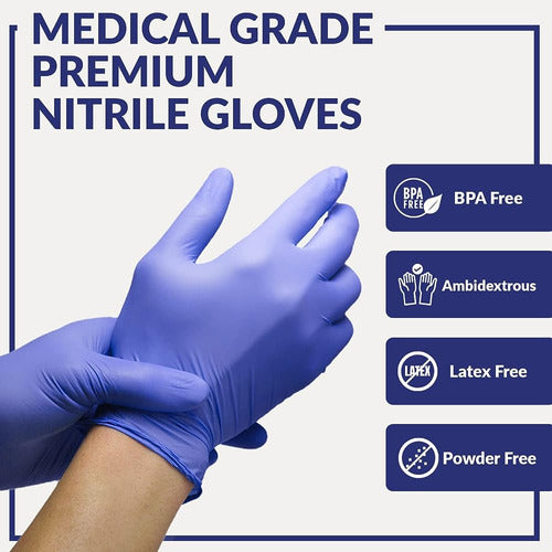 Guantes De Examen De Nitrilo Klex - Grado Médico, Sin Polvo, 1