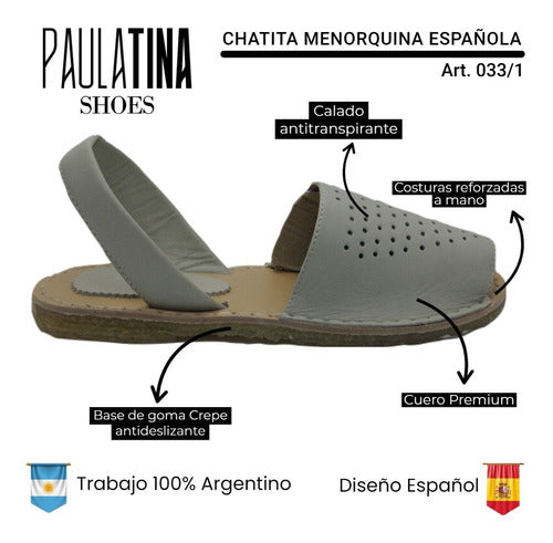 Paulatina Shoes Women's Leather Menorquina Sandals Chatitas 2