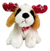 Christmas Plush Dog with Reindeer Ears Soft Toy 0