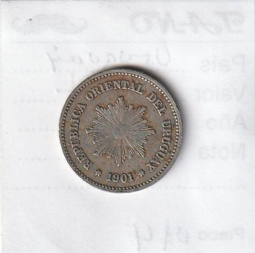 Genérica M613 Uruguay 5 Centavos Año 1901 Km# 21 1