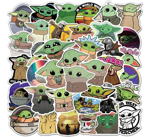 Stickers Autoadhesivo Baby Yoda X 50 1