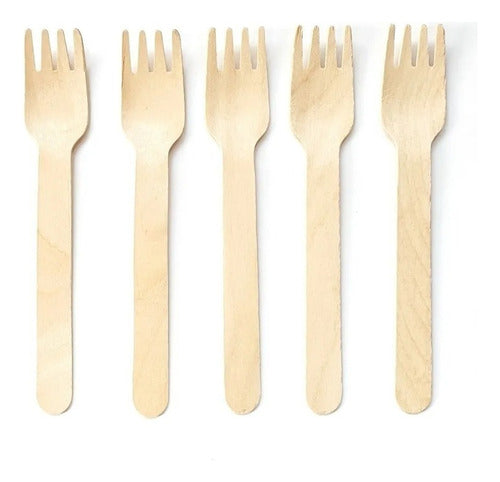 Manzana Cotillon Eco-Friendly Wooden Forks Catering Delivery X 50 U. 1