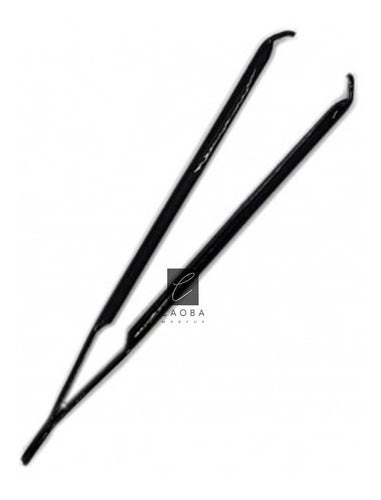 Pinza Para Depilar Cejas Negra Acero Inoxidable Caobamakeup 1