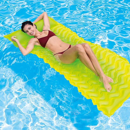 Intex Inflatable Pool Mattress Waves 229 X 86 Cm Yellow 7