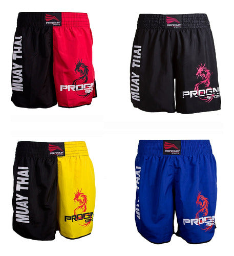 Shorts Calção Bermuda Para Muay Thai Luta Progne Preto 0