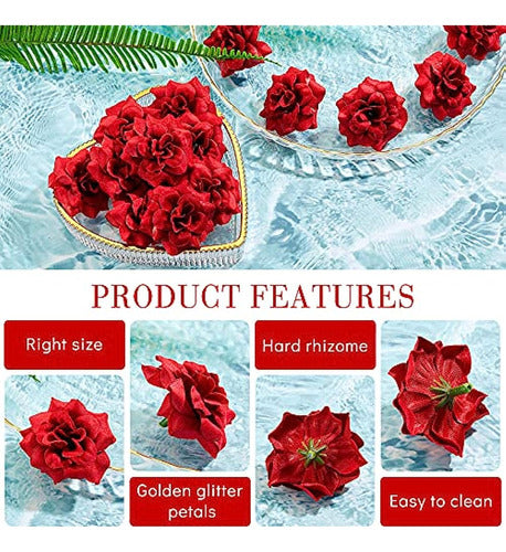 Syhood Dark Red Artificial Roses - 100 Pack - Home Décor and Wedding Flowers 1