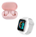 Combo Smartwatch D20 Y68 and Wireless Earbuds A6s Pink 3