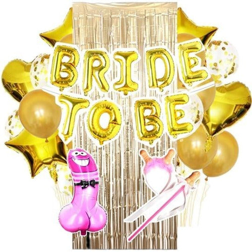 TM Set Kit Decoración Bride To Be 27 Pzs Despedida Soltera Gold 0