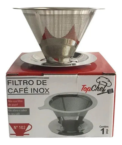 Filtro Coador De Café Chá 102 Inox Lavável Reutilizável 0