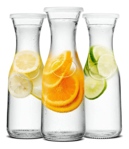 Wide-Mouth Glass Bottle Jug with Lid 1L 2