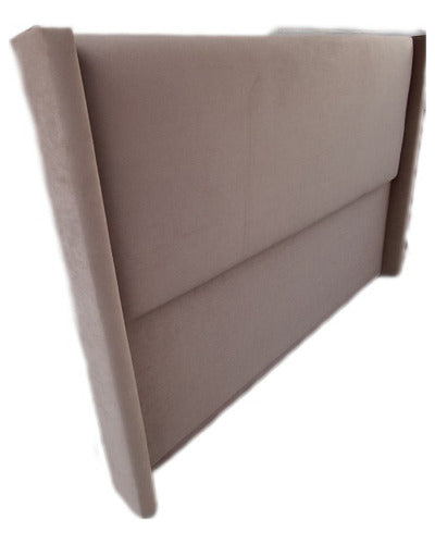 Chenille Upholstered Queen Bed Headboard with Side Panels 1