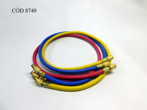 Set of 3 Gas Manifold Hoses for R134 and R22, 90 cm Each 6