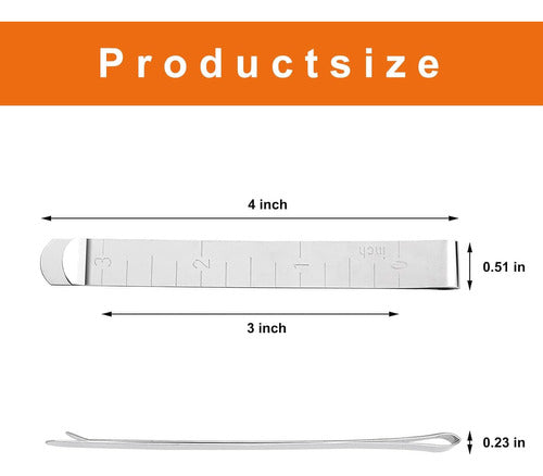 Conjunto De 20 Ganchos Inoxidables De 7,62 Cm Con Regla 1