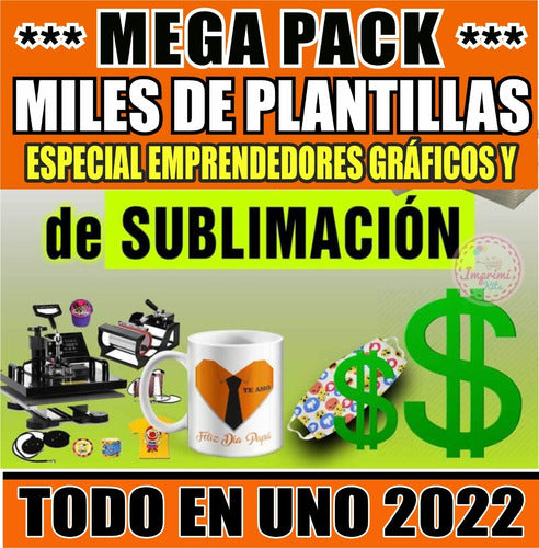 Kit Sublimación Completo Plantillas Tazas Remeras Almohadone 1