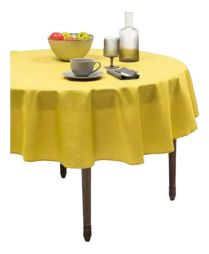 Simply Round Stain-Resistant Tablecloth 185cm Diameter 6