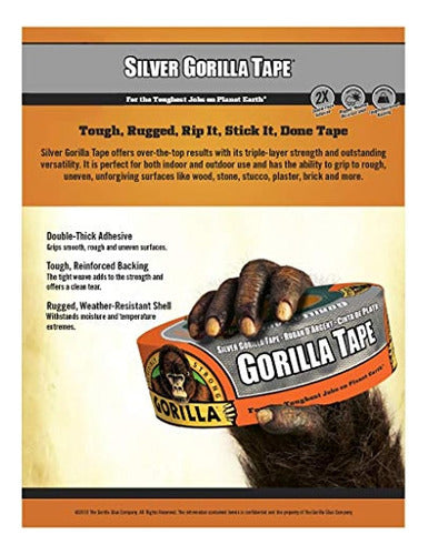 Gorilla Tape Duct Tape Silver 188 X 35 Yd Silver Pack De 1 1