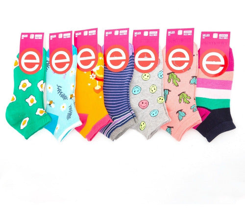 Pack of 6 Short Socks for Women by Elemento Art 101 13