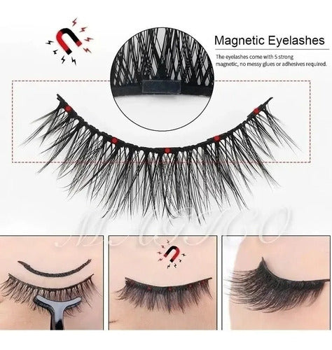 3x Magnetic Eyelashes with 5 Magnets and Magnetic Eyeliner 4