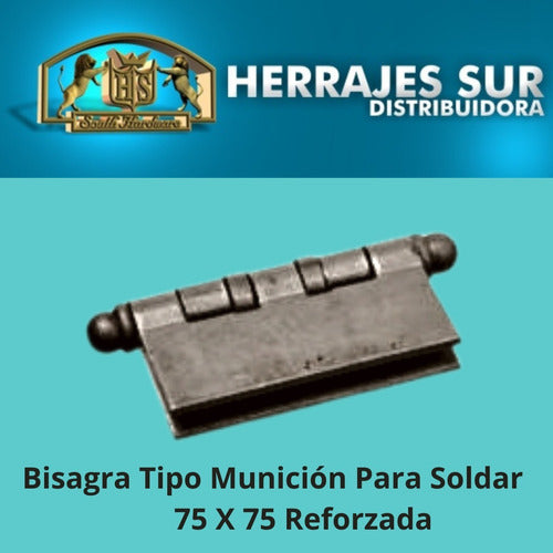 Fumaca Bisagra Munición 75 X 75 Mm Hierro Sold Herrero Reforzada 1