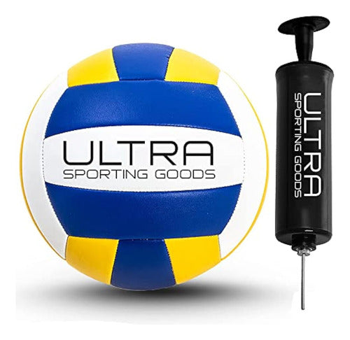 Ultra Sporting Goods Beach Volleyball and Pump – Official Size 5 Indoor and Outdoor Volleyball 0