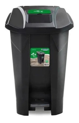 Mundo Shop Black Waste Bin with Wheels, Pedal & Lid, 60L 2