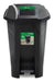 Mundo Shop Black Waste Bin with Wheels, Pedal & Lid, 60L 2