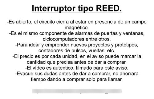 Lote 10 Sensores Reed Magnetico Iman Interruptor Arduino Emn 1