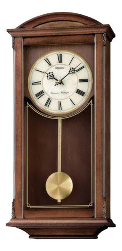 Seiko Arched Wall Clock with Pendulum and Double Chimes 0