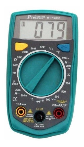 Multimetro Digital Proskit Mt-1233c Tester Luz Temperatura 0