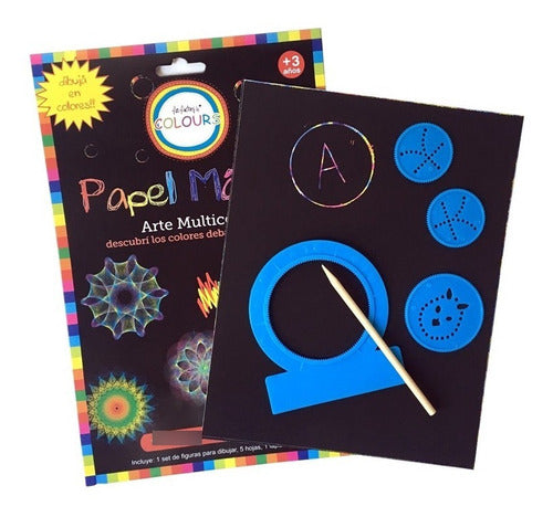 Colours Magical Paper Large Sheets with Spirograph Drawing Pencil Art 0