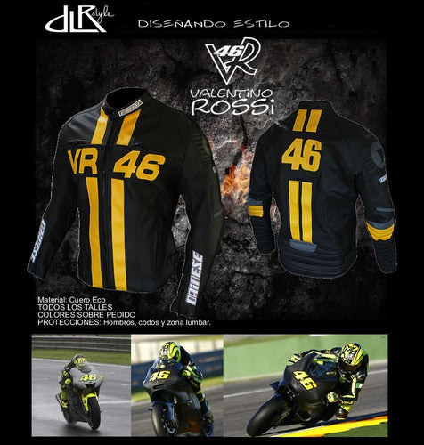 DLR Style Campera Valentino Rossi Vr46 Cuero Eco Con Protecciones 7