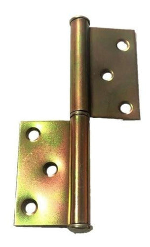 Metalurgica Juarez Metal Hinge with Reversible Wood Plate 120 x 2 mm 0