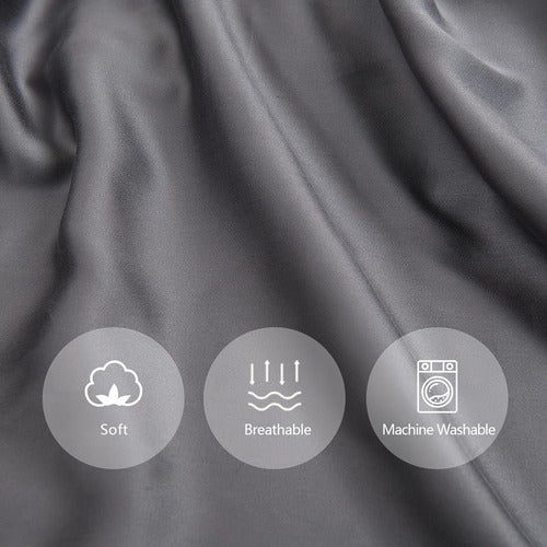 OMYSTYLE Cotton Duvet Cover for Heavy Blankets with 16 Ties (Grey, 80''x87'') 1