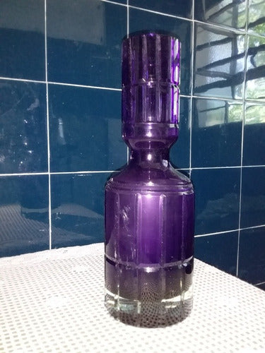 Florero Antiguo En Cristal Violeta Facetado Impecable (81) 5